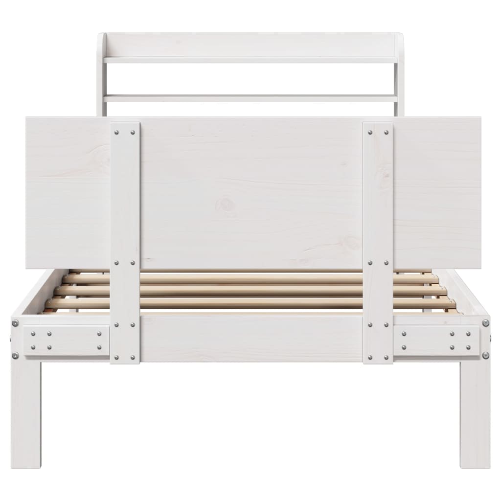 Estrutura de cama c/ cabeceira sem colchão 90x200 cm branco