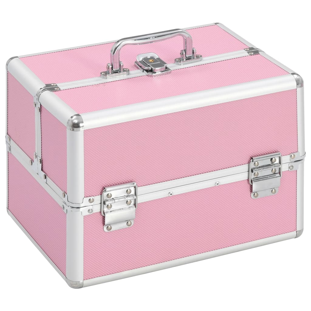 Caixa de maquilhagem 22x30x21 cm alumínio rosa
