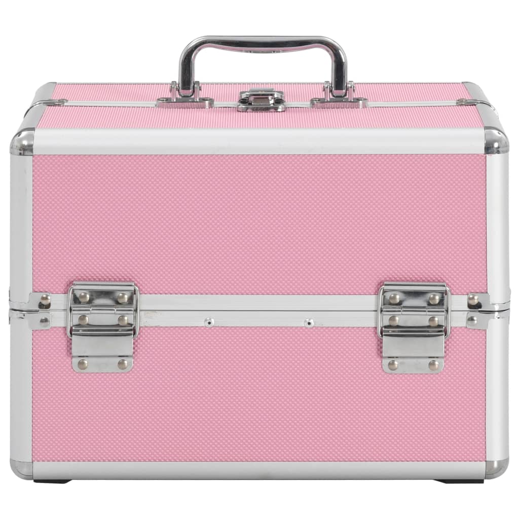 Caixa de maquilhagem 22x30x21 cm alumínio rosa
