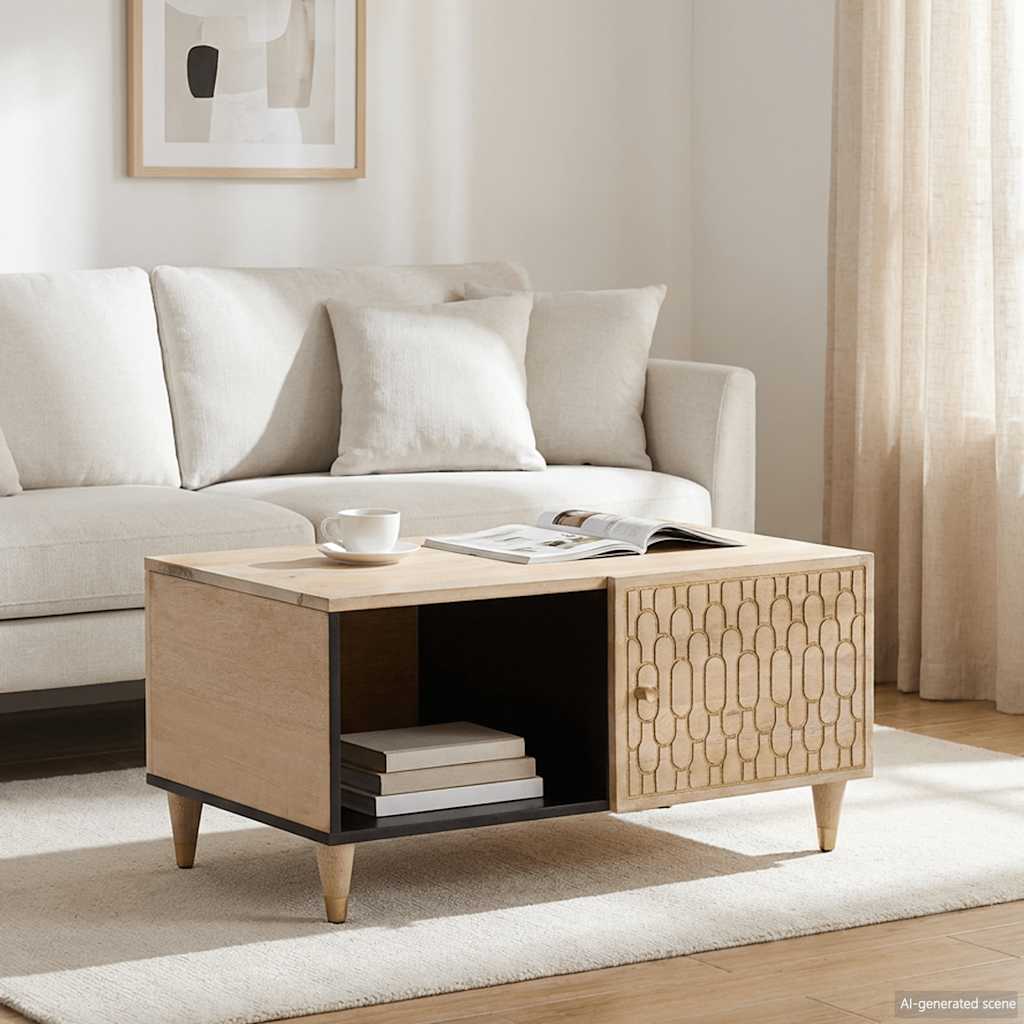 Mesa de centro 80x50x40 cm madeira de mangueira maciça