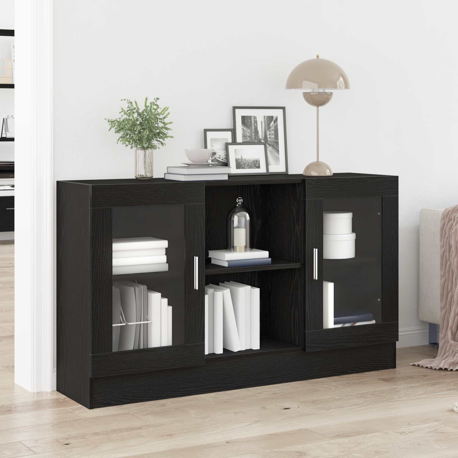 Buffet carvalho preto 120 x 30,5 x 70 cm derivados de madeira