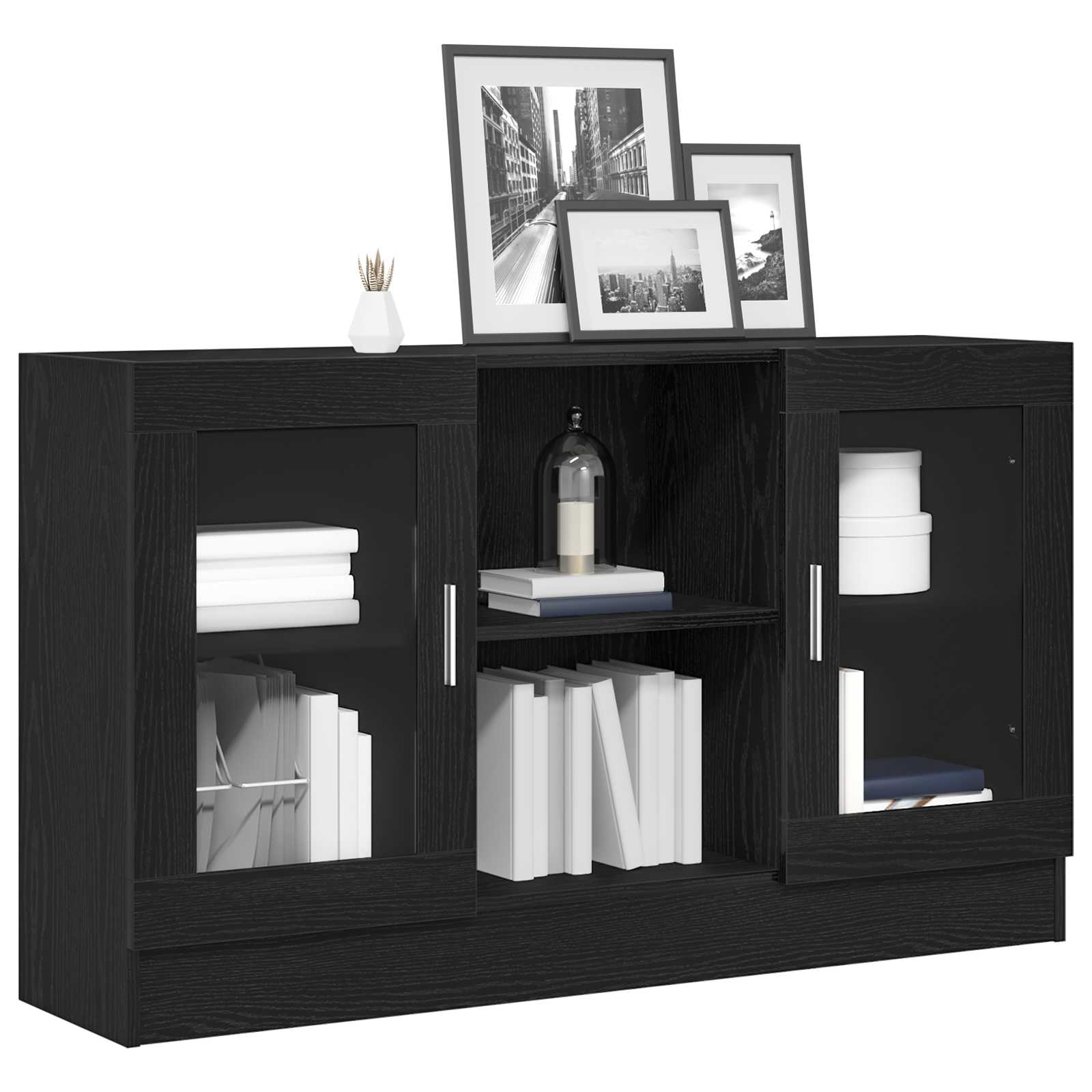 Buffet carvalho preto 120 x 30,5 x 70 cm derivados de madeira