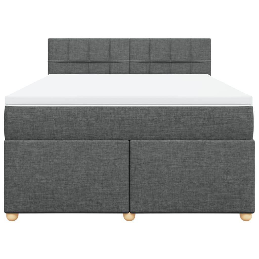 Cama com molas/colchão 140x190 cm tecido cinzento-escuro