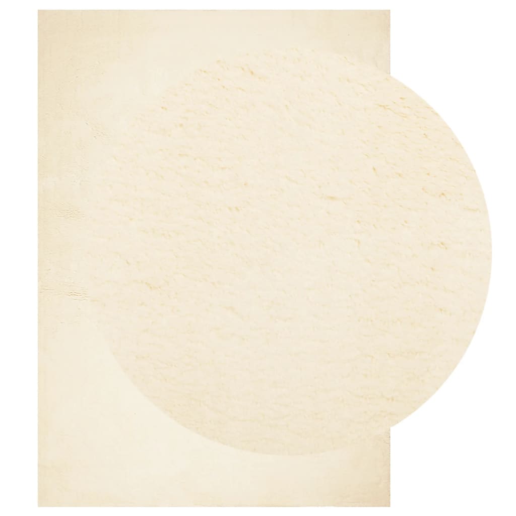 Tapete pelo curto macio e lavável huarte 160x230 cm cor creme