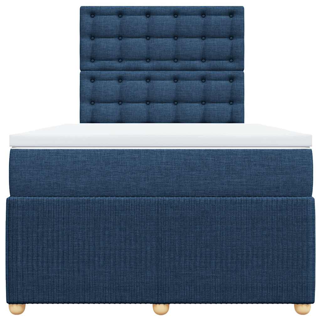 Cama com molas/colchão 120x200 cm tecido azul