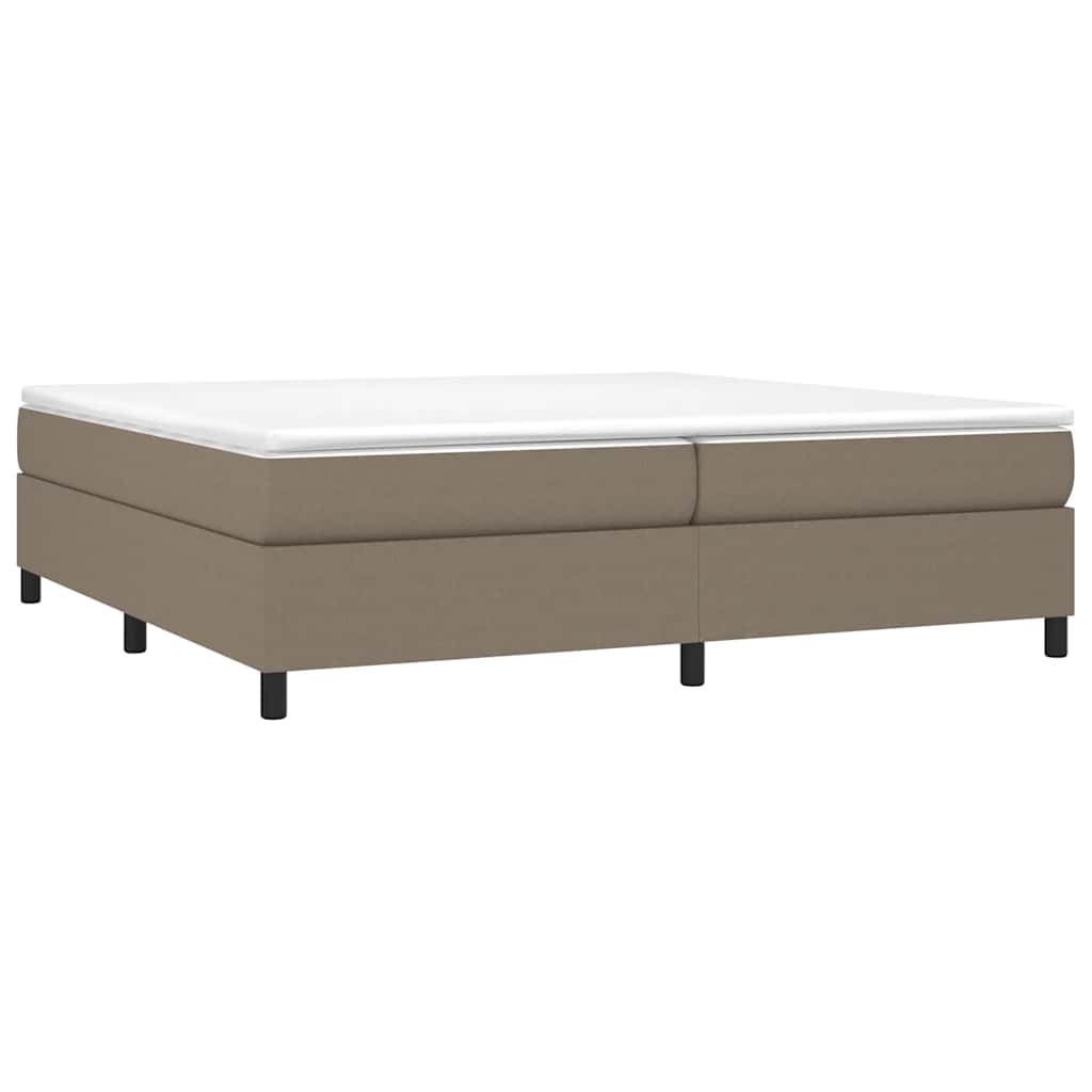 Estrutura de cama com molas 200x200 cm tecido cinzento-acastanhado