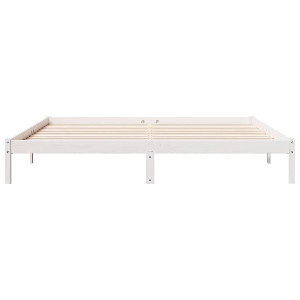 Cama extra longa sem colchão 200x220 cm pinho maciço branco