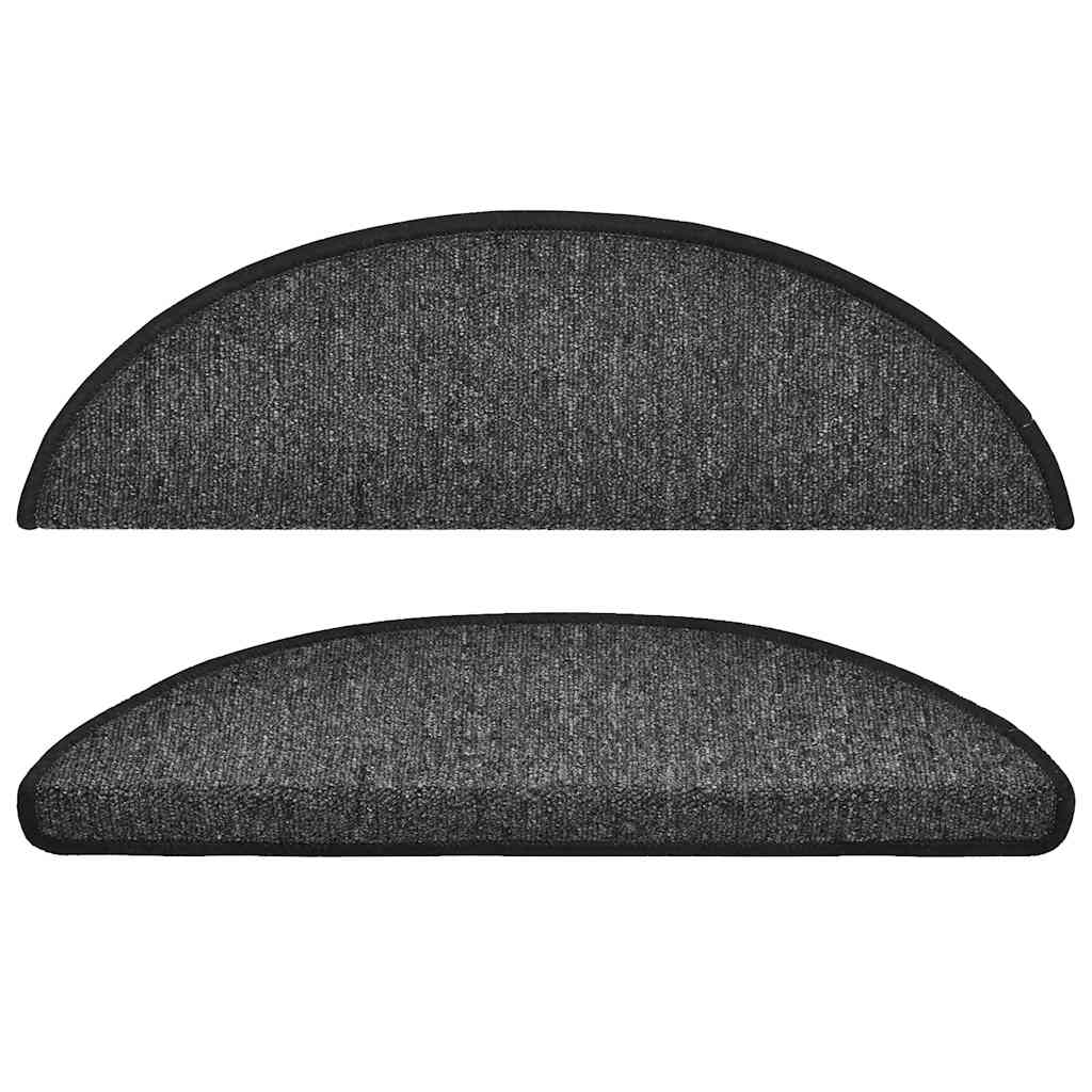 Tapetes de escada 10 peças 56x17x3 cm antracite semicircular