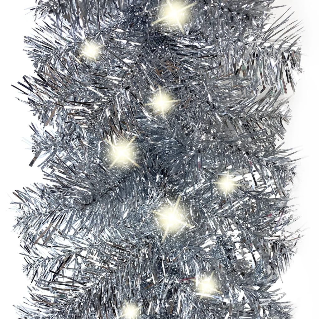 Grinalda de natal com luzes LED 10 m prateado