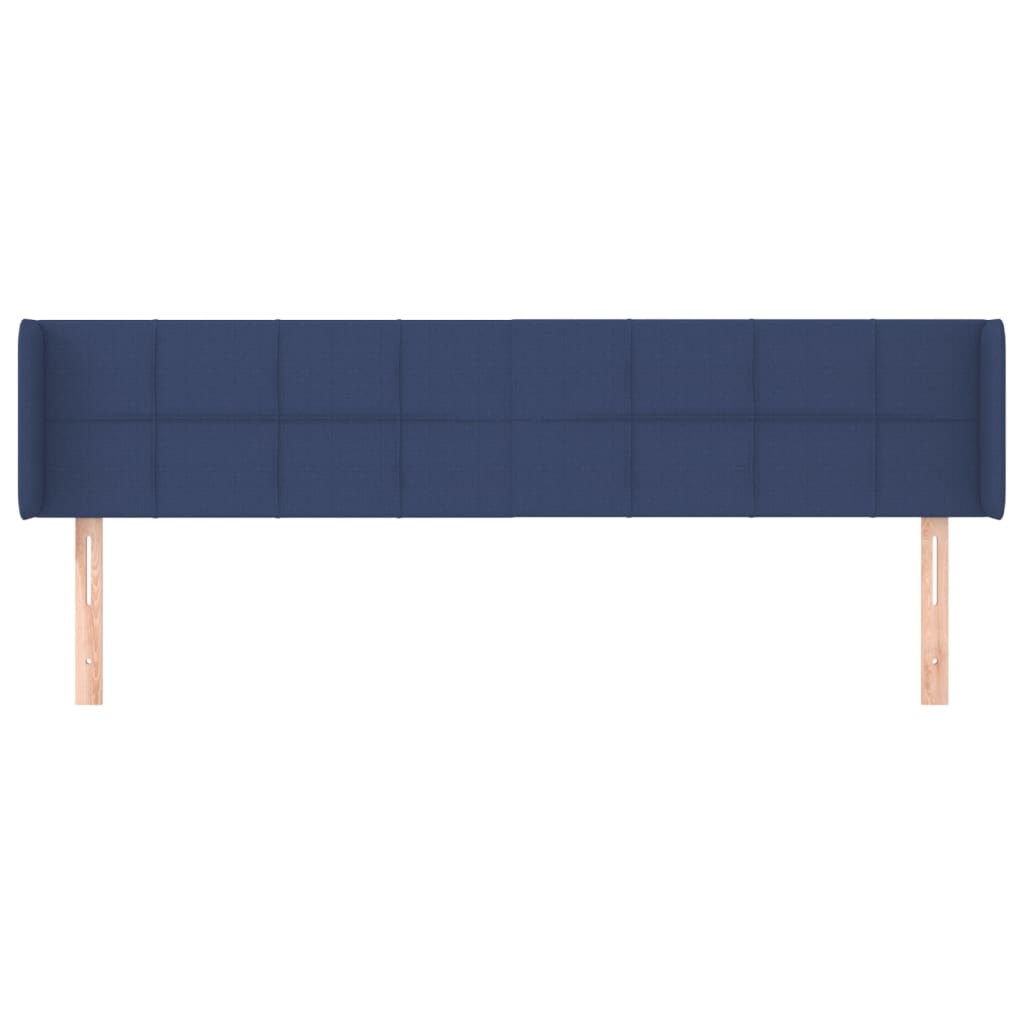 Cabeceira de cama c/ abas tecido 203x16x78/88 cm azul