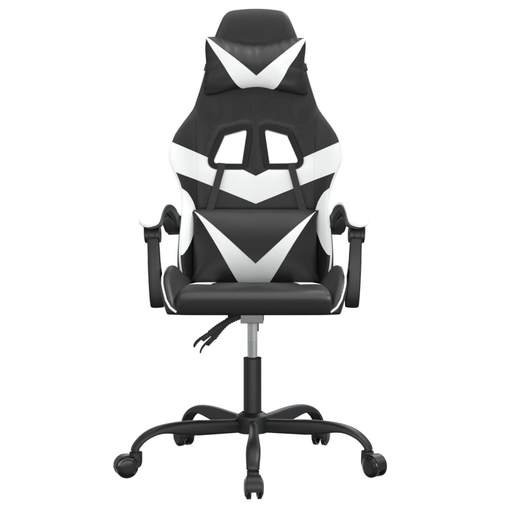 Cadeira gaming couro artificial preto e branco