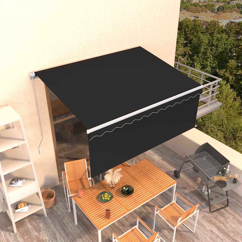 Toldo retrátil manual com estore 3,5x2,5 m antracite