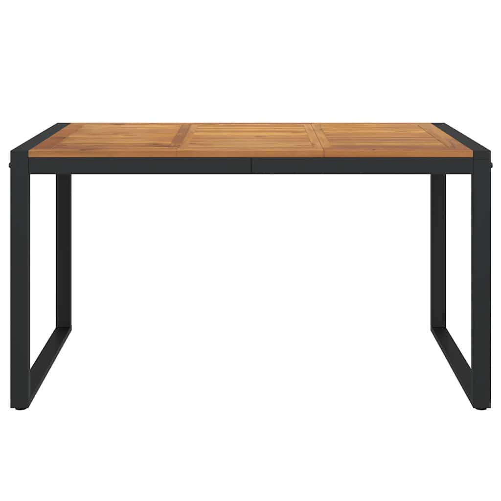 Mesa jardim c/ pernas em forma de u 140x80x75 cm acácia maciça