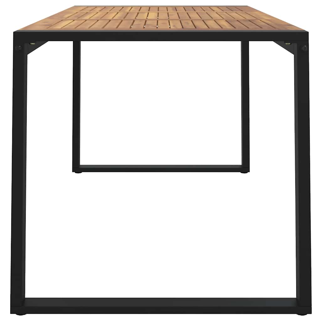 Mesa jardim c/ pernas em forma de u 140x80x75 cm acácia maciça