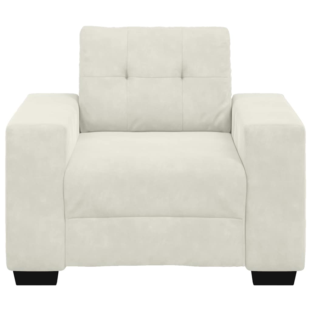 Sofá-cadeira creme 100x78x80 cm veludo