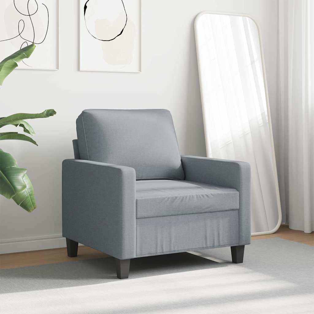 Poltrona tecido 60 cm cinzento-claro