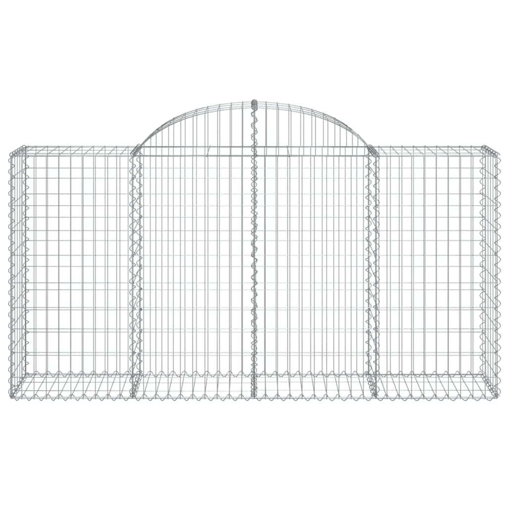 Cestos gabião arqueados 2pcs 200x50x100/120cm ferro galvanizado