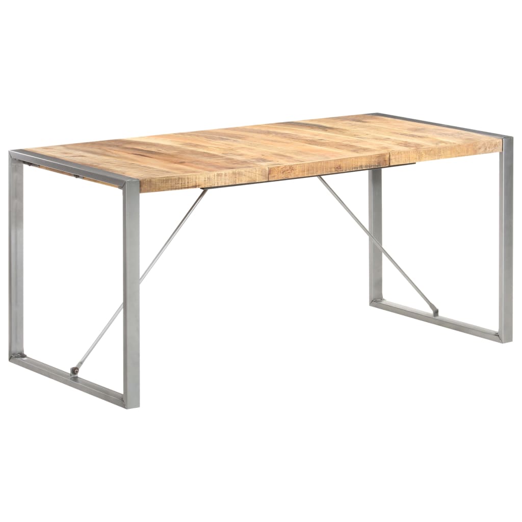 Mesa de jantar 160x80x75 cm madeira de mangueira áspera maciça