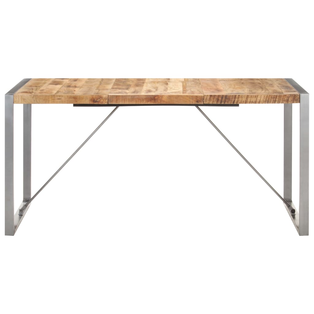 Mesa de jantar 160x80x75 cm madeira de mangueira áspera maciça