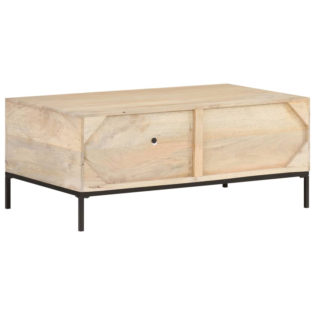Mesa de centro 90x50x37 cm mangueira maciça e palhinha natural