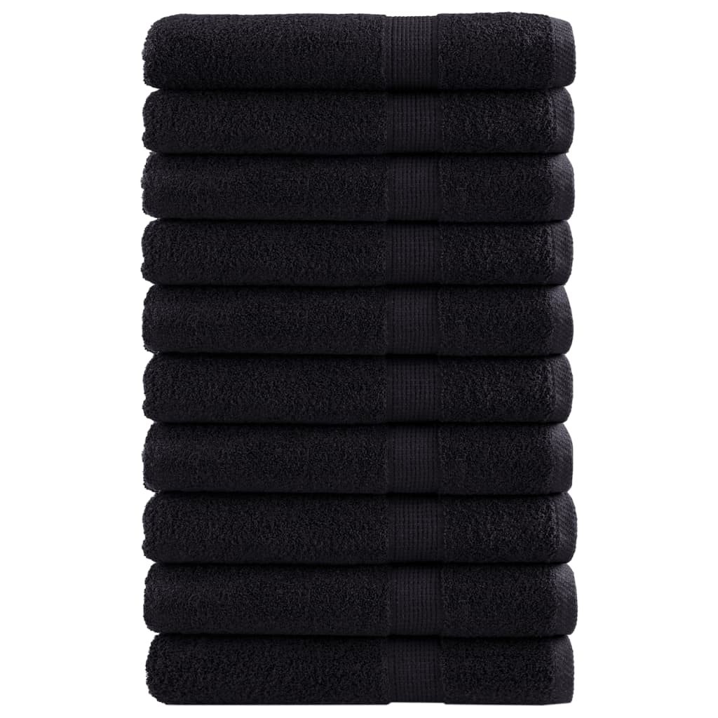 Toalhas de sauna premium solund 10 pcs 80x200 cm 600 gsm preto