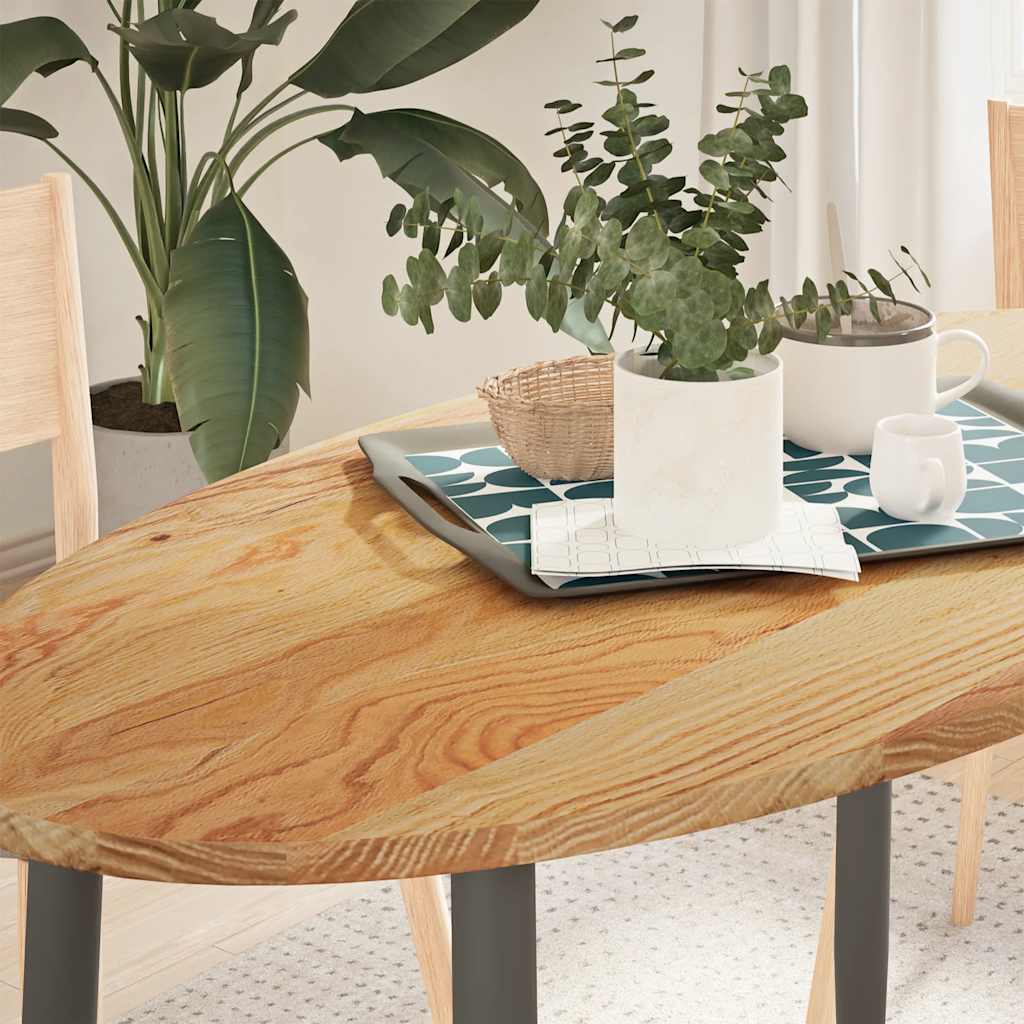 Tampo de mesa 120x60x2 cm carvalho maciça oval castanho-claro