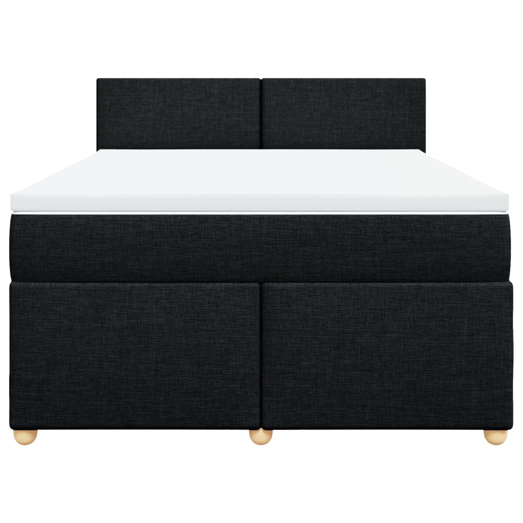 Cama com molas/colchão 140x200 cm tecido preto