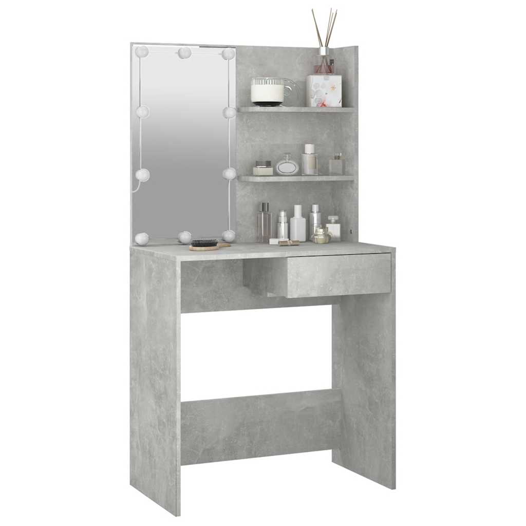 Toucador com leds 74,5x40x141 cm cinzento cimento