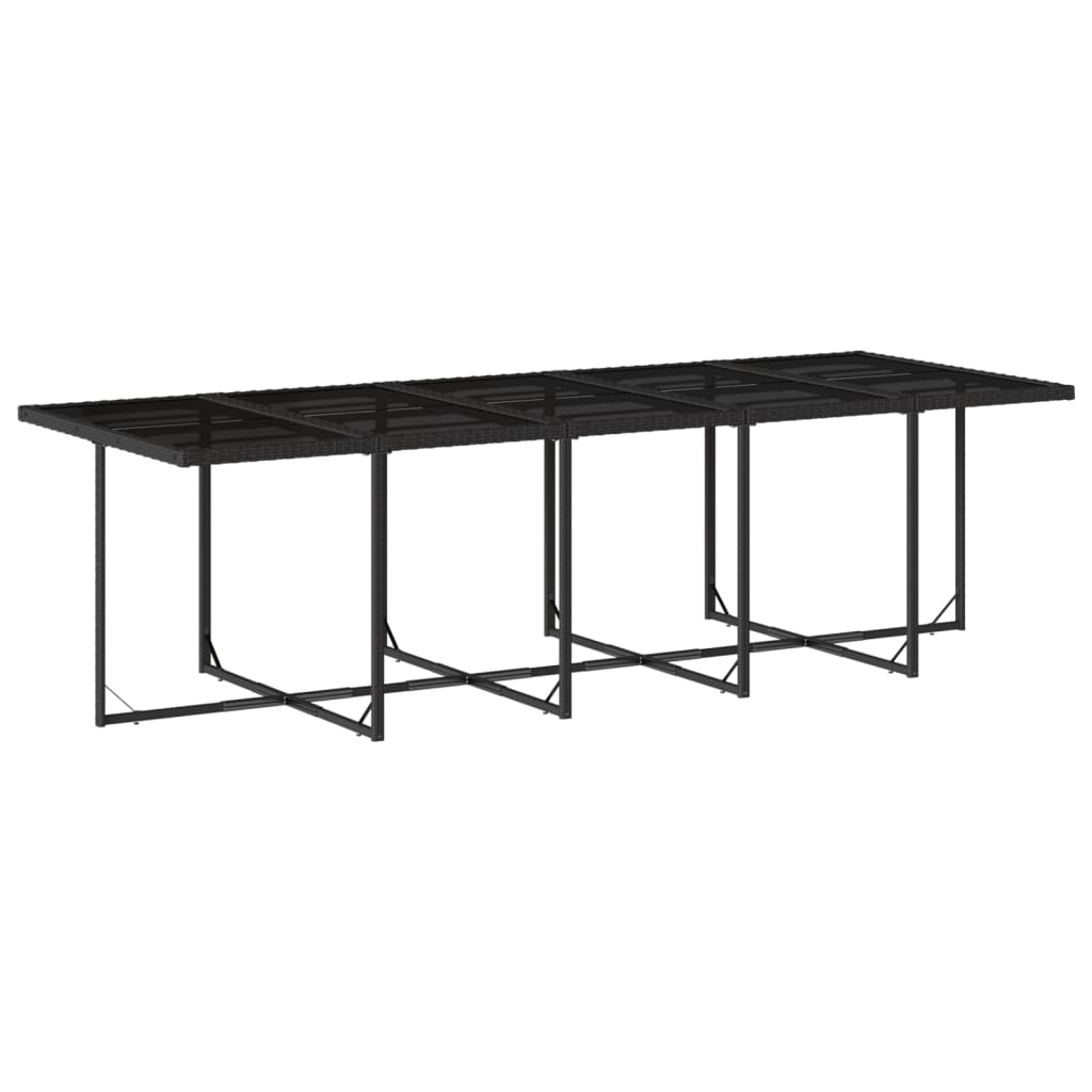 11 Pcs conjunto de jantar p/ jardim c/ almofadões vime PE preto