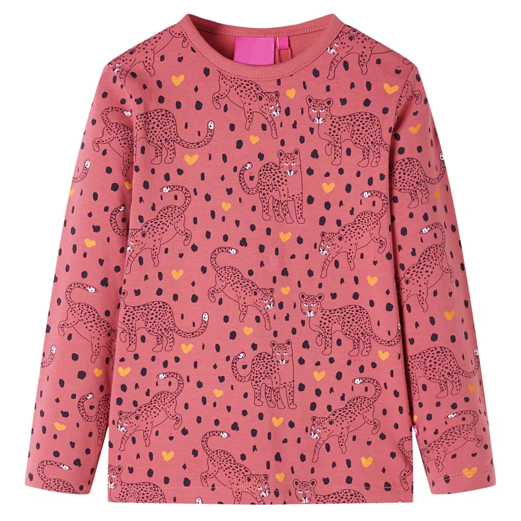 Pijama de manga comprida para criança rosa-velho 104