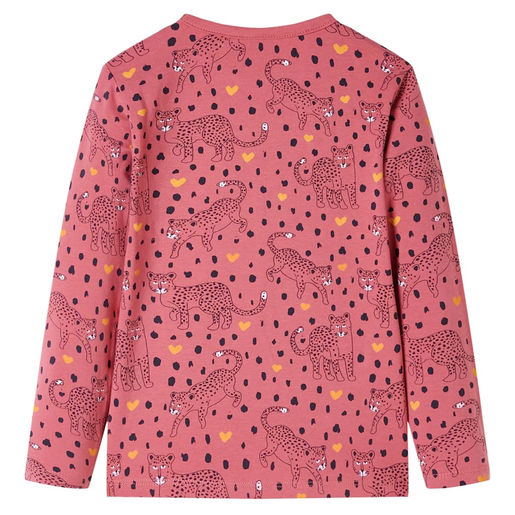 Pijama de manga comprida para criança rosa-velho 104