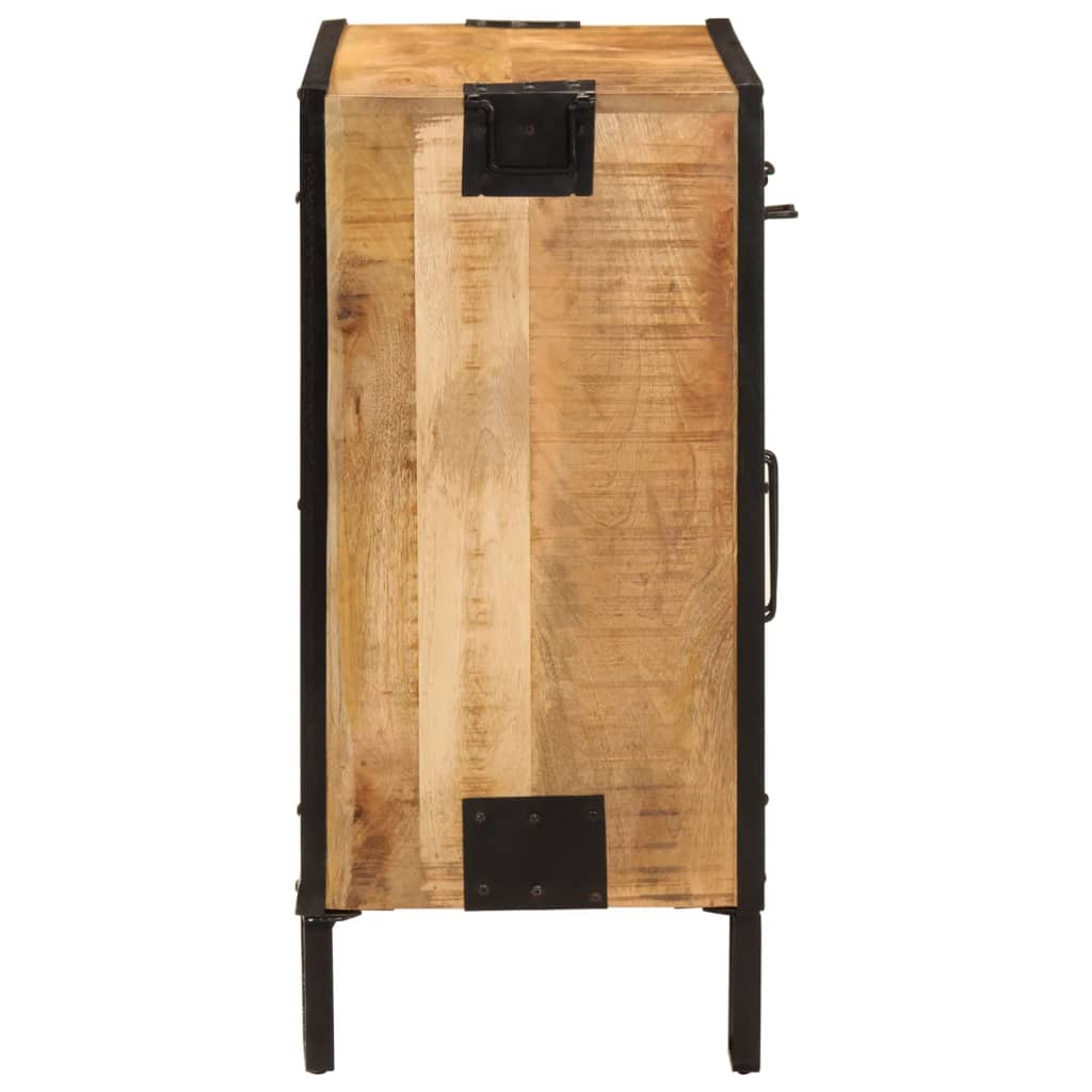 Aparador 80x31x66 cm madeira de mangueira áspera maciça e metal