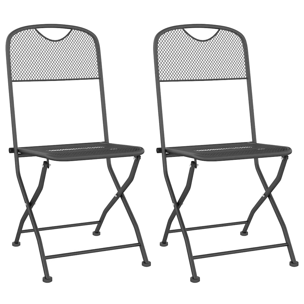 3 Pcs conjunto de jantar para jardim rede de metal antracite