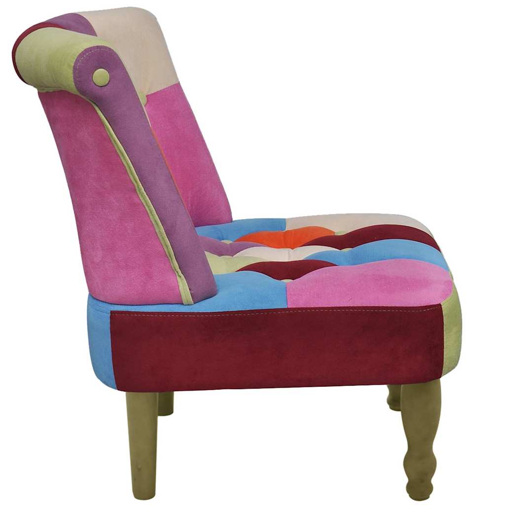 Cadeiras francesas 2 pcs tecido com design de retalhos