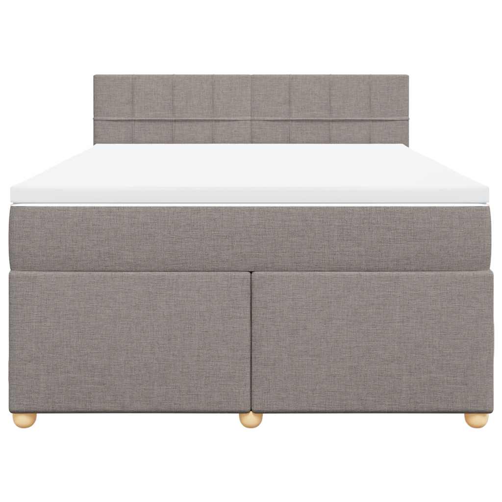 Cama com molas/colchão 140x190 cm tecido castanho-acinzentado