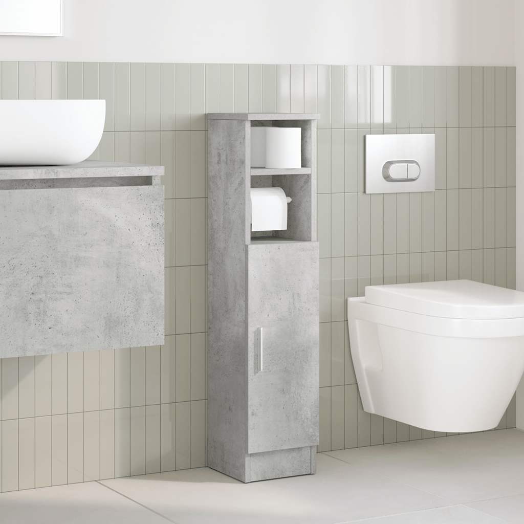 Móvel p/ casa banho c/ suporte rolos 20,5x22x90cm cinza cimento