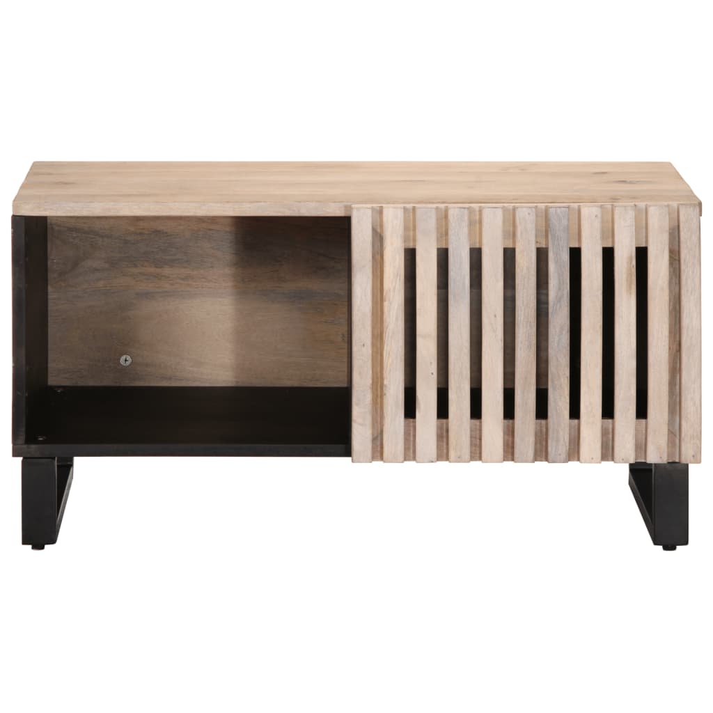 Mesa de centro 80x51x40 cm madeira de mangueira maciça branco