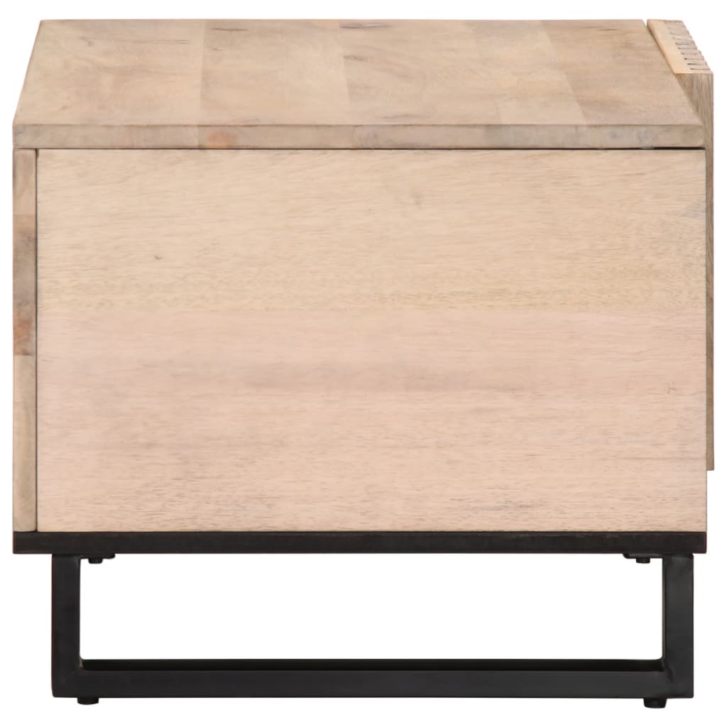 Mesa de centro 80x51x40 cm madeira de mangueira maciça branco