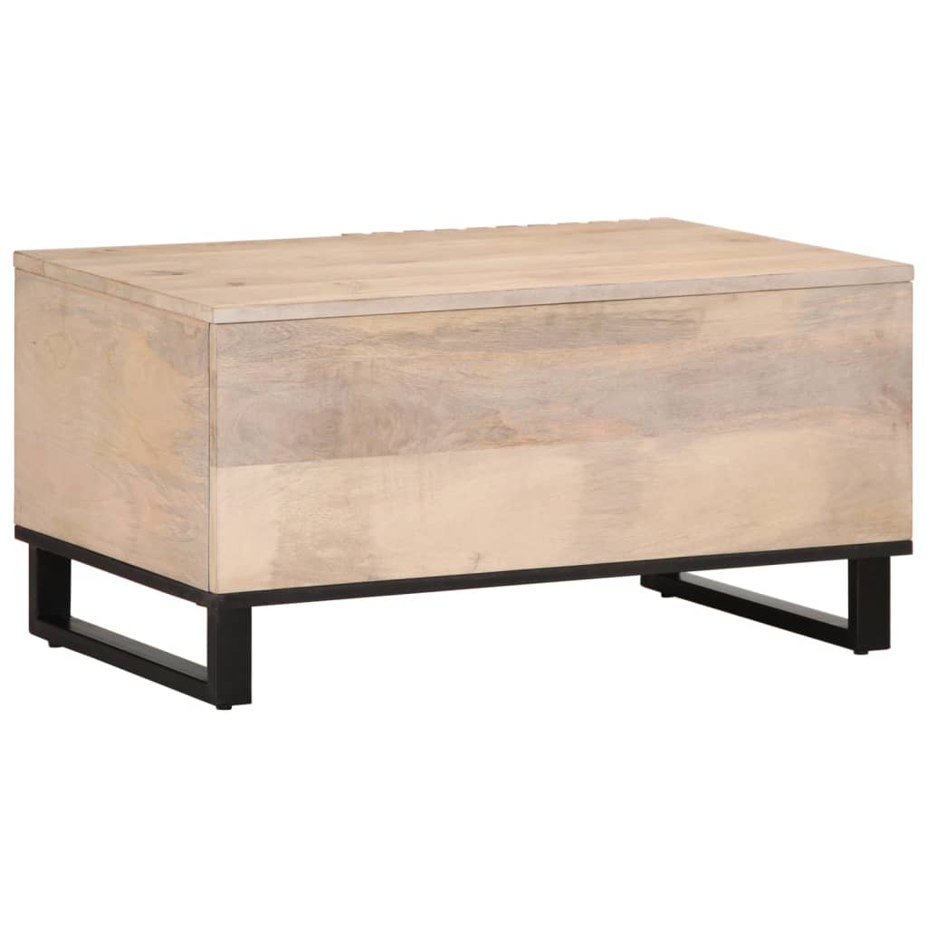 Mesa de centro 80x51x40 cm madeira de mangueira maciça branco