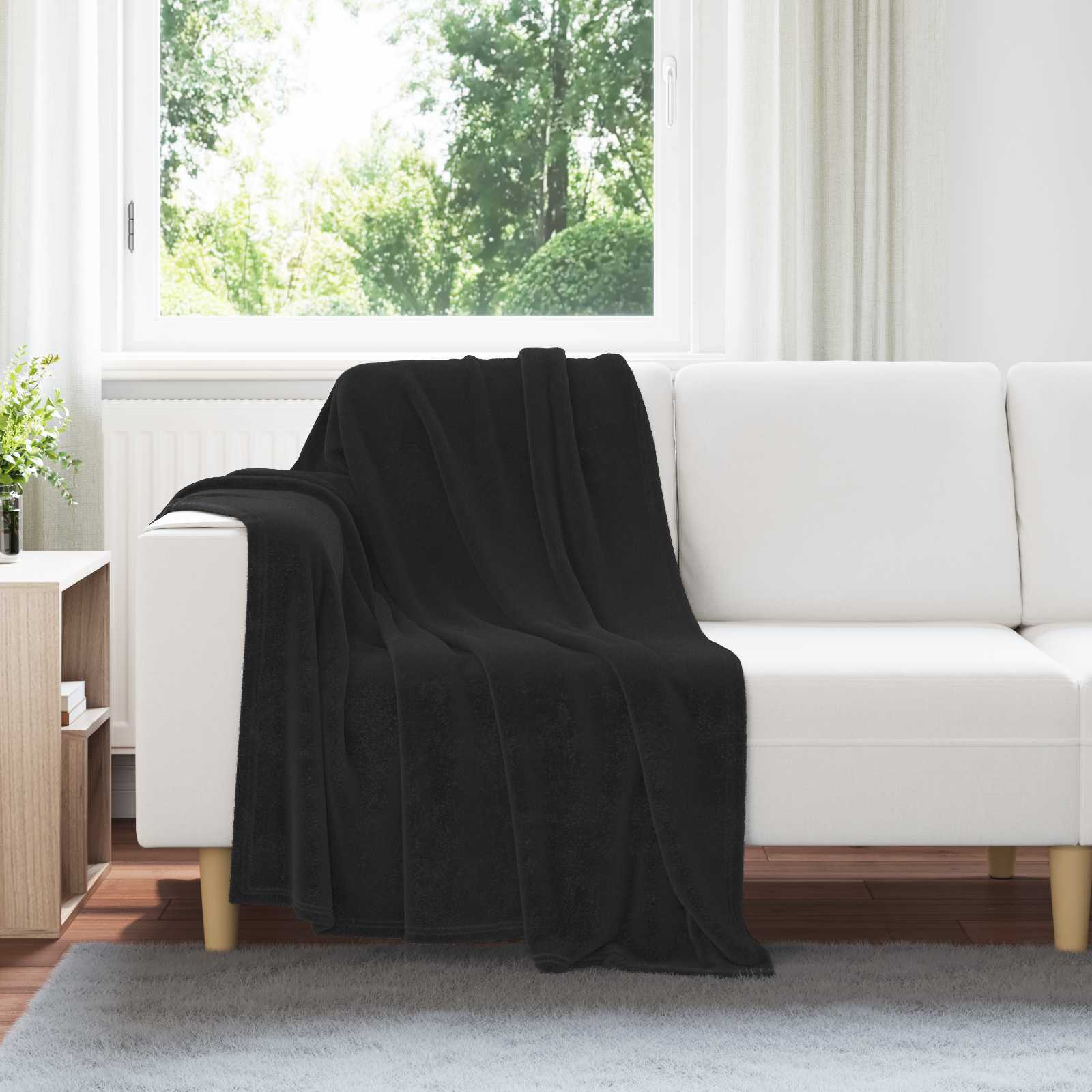 Cobertor preto 130 x 150 cm lã