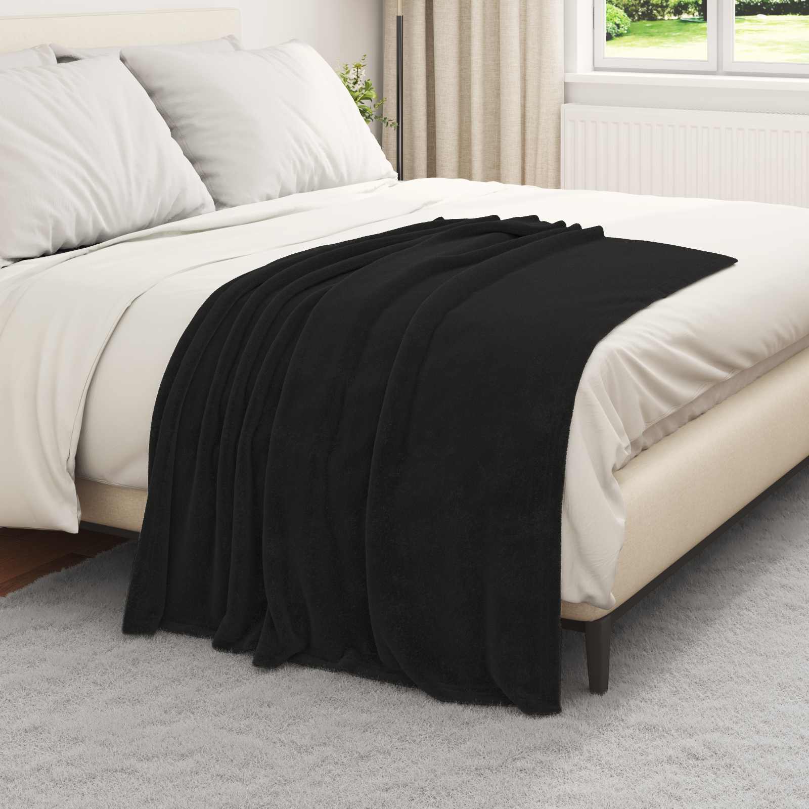 Cobertor preto 130 x 150 cm lã