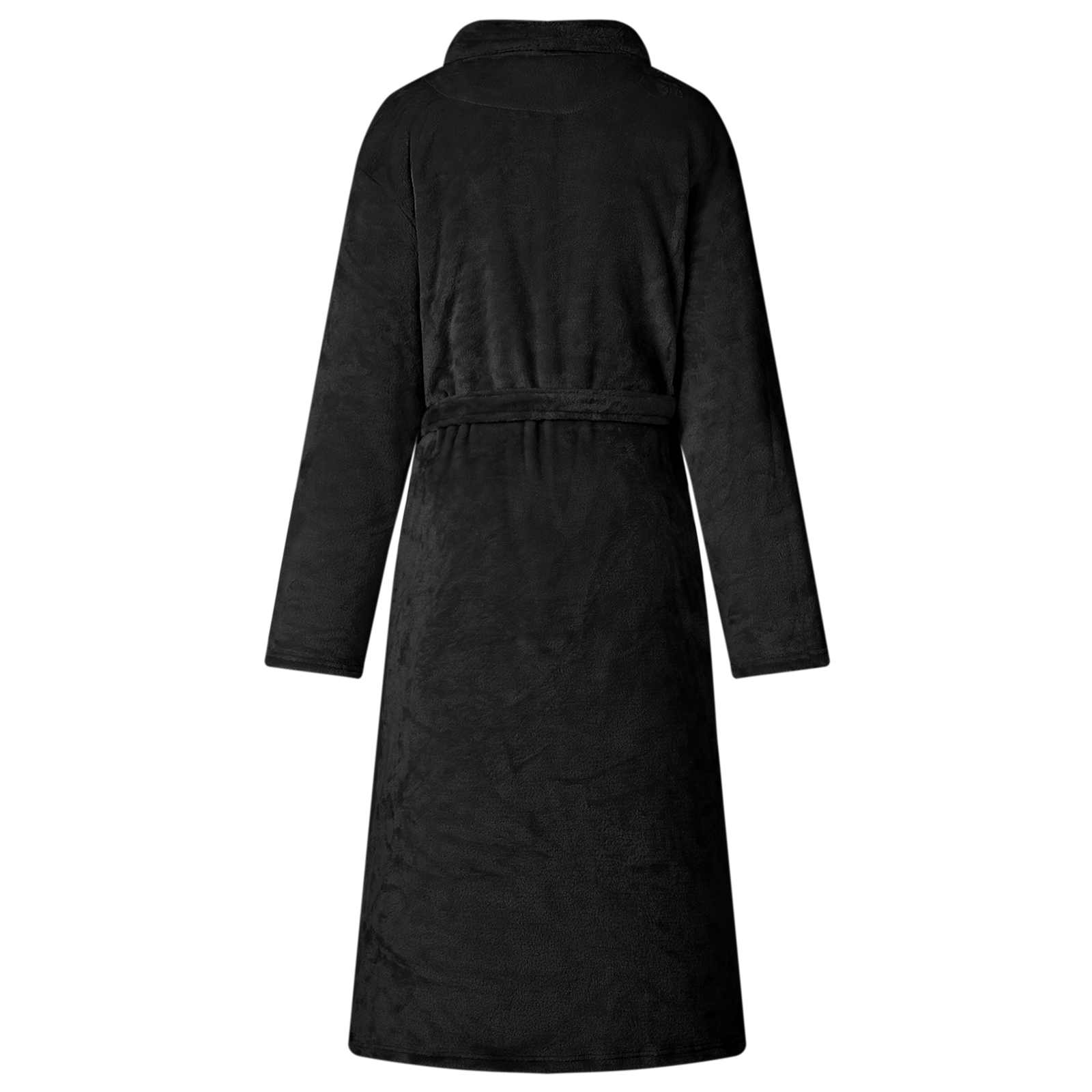 Roupão sem capuz preto s flanela
