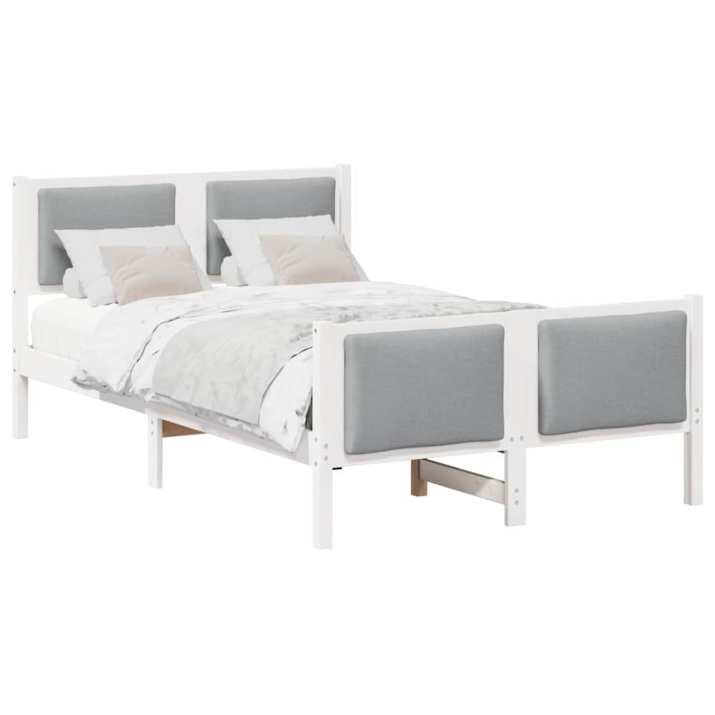 Estrutura da cama cinzento-claro 120 x 200 cm tecido
