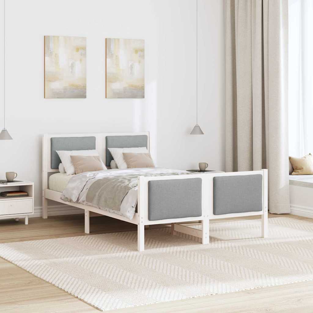 Estrutura da cama cinzento-claro 120 x 200 cm tecido