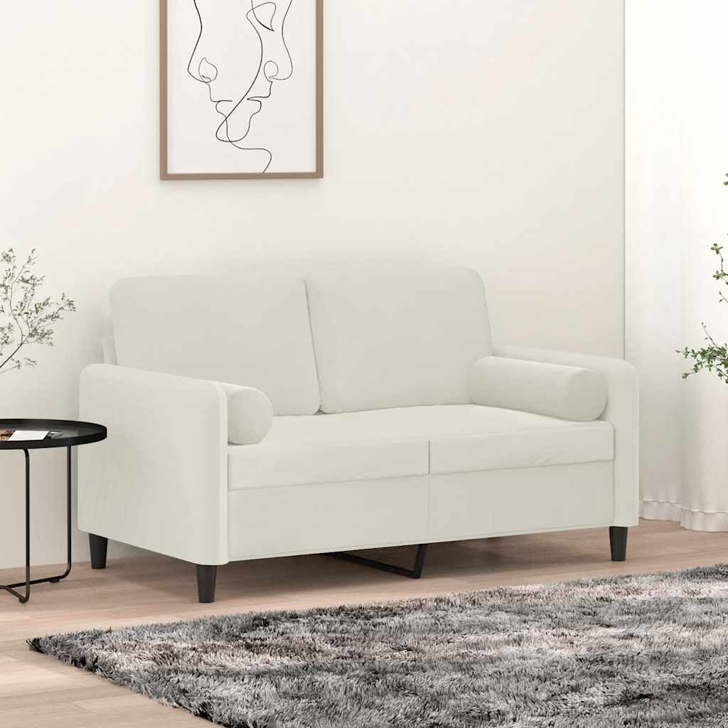 Almofadas decorativas 2 pcs ø15x50 cm veludo cor creme