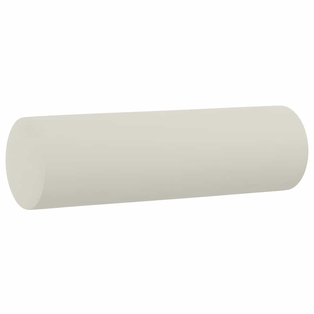 Almofadas decorativas 2 pcs ø15x50 cm veludo cor creme