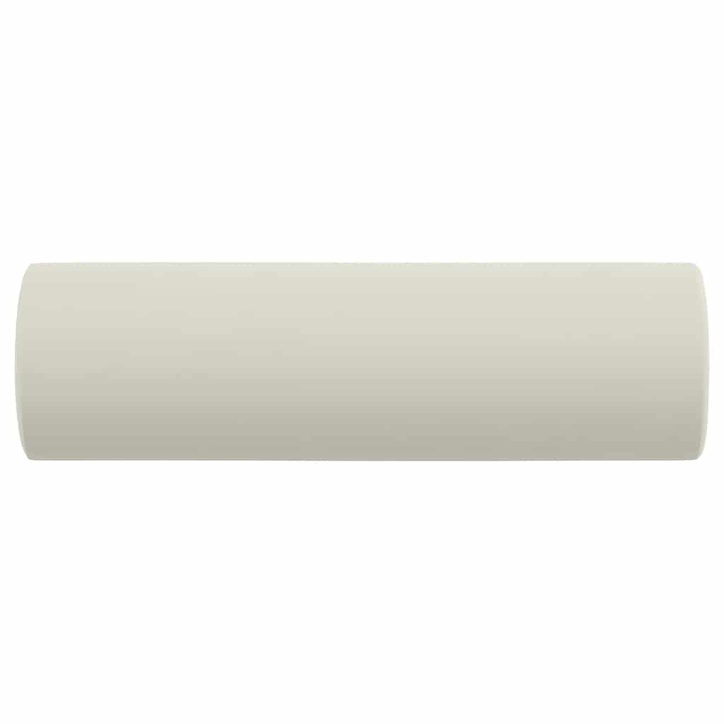 Almofadas decorativas 2 pcs ø15x50 cm veludo cor creme