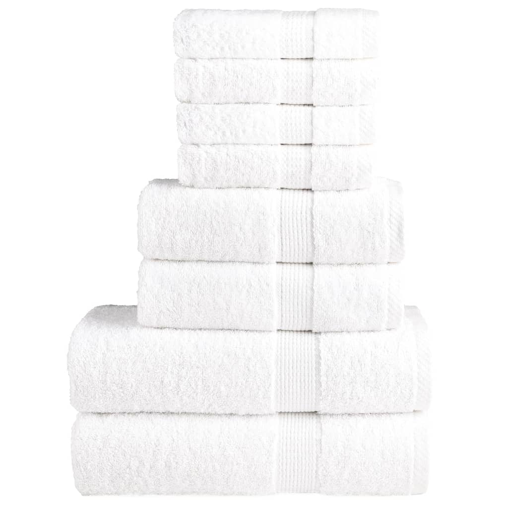 8Pcs conjunto toalhas banho premium solund 600 gsm branco