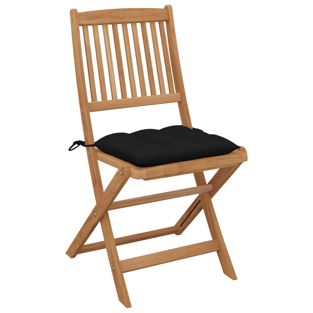 Cadeiras de jardim dobráveis c/ almofadões 6 pcs acácia maciça