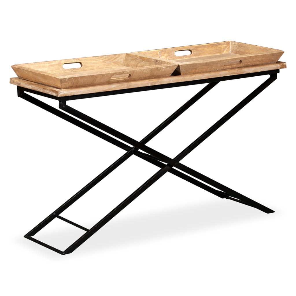 Mesa consola madeira de mangueira maciça 130x40x80 cm